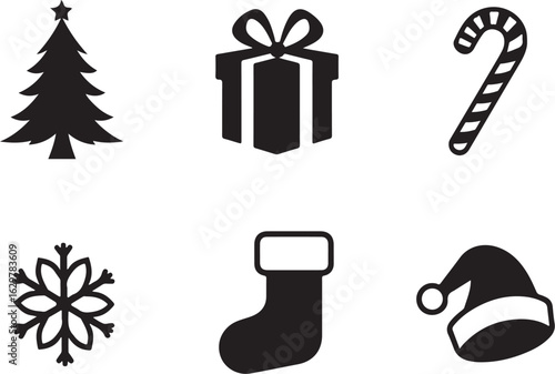 Festive Christmas icons celebrate holiday spirit with joy and wonder