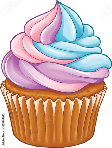 cupcake with pink icing and testy, cupcake, cake, dessert, food, sweet, pink, cream, icing, birthday, cup, baked, muffin, chocolate, snack, frosting, cupcakes