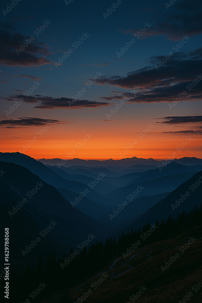 Obraz premium sunset in the mountains