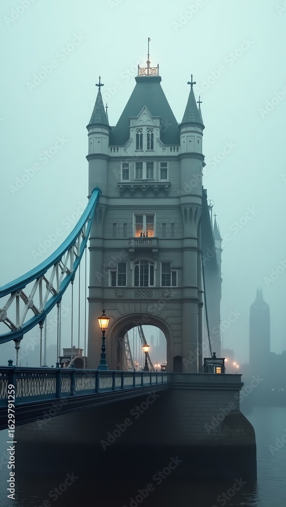 Obraz premium Tower Bridge London cityscape foggy weather