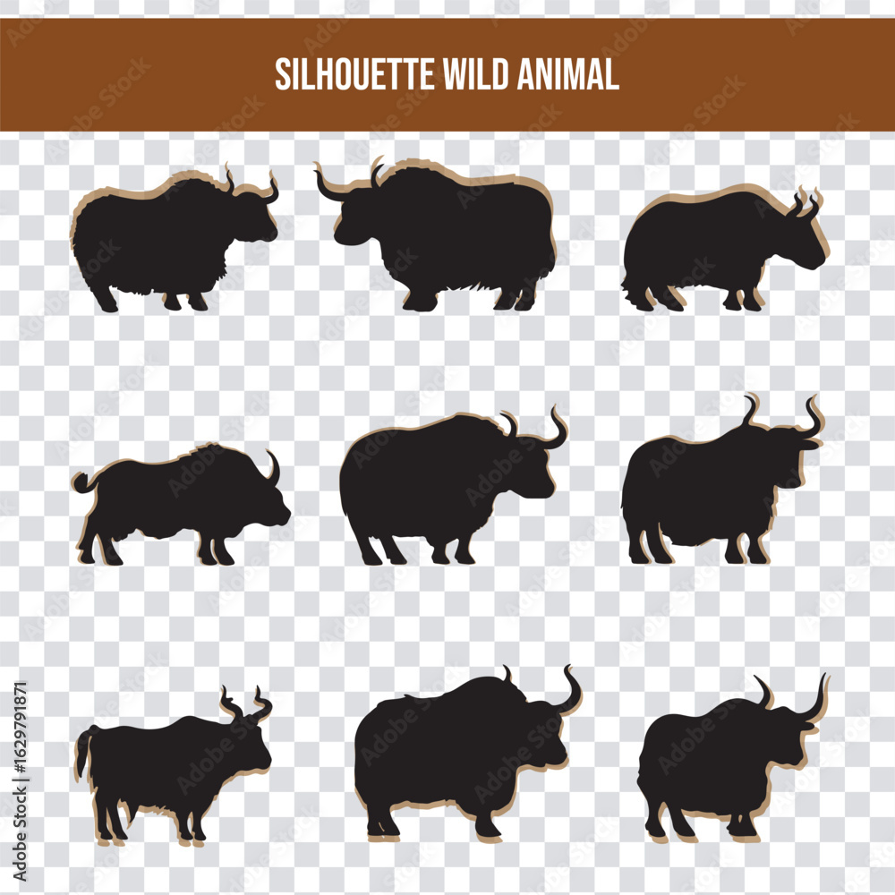 Obraz premium Yak silhouette