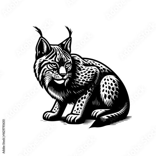 Lynx illustration isolated on white background
