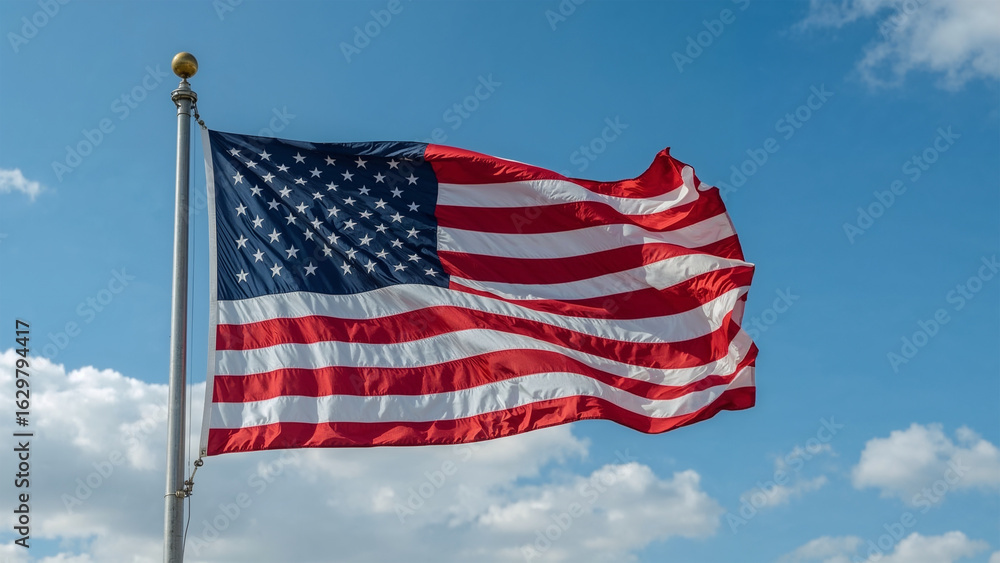 Obraz premium Image of the American flag waving