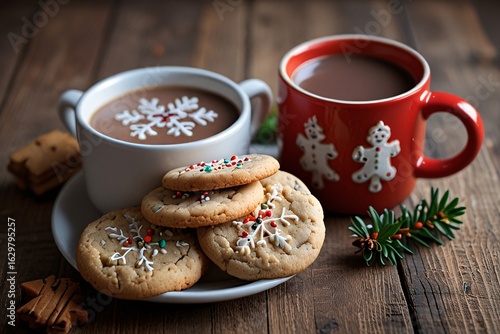 Christmas Cookies and Hot Cocoa in a Festive Setting
