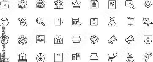 A vector icon set illustrating various kitchen tools and knives is perfect for a business or web design.