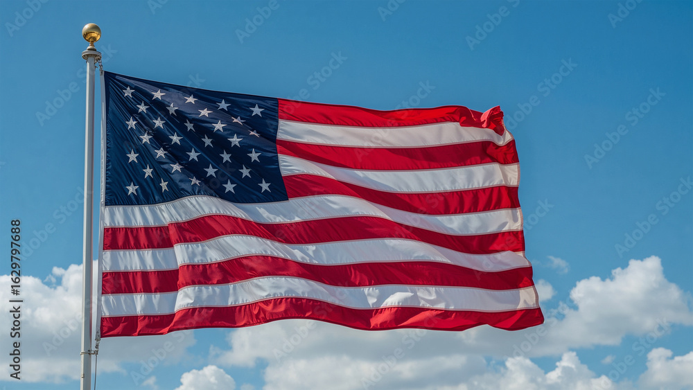 Obraz premium Image of the American flag waving