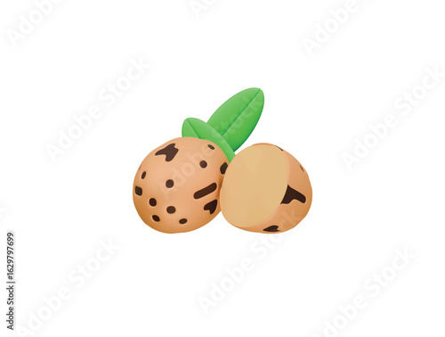 nutmeg icon 3d illustration render