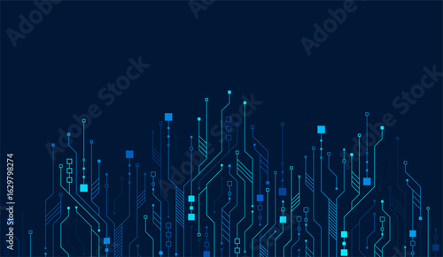 Circuit board vector illustration. High-tech technology background