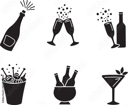 Celebrate toasts with champagne, wine, and cocktails