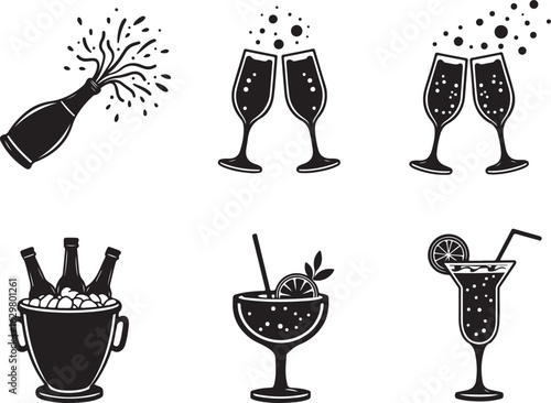 Celebrate with bubbly champagne and cool cocktails