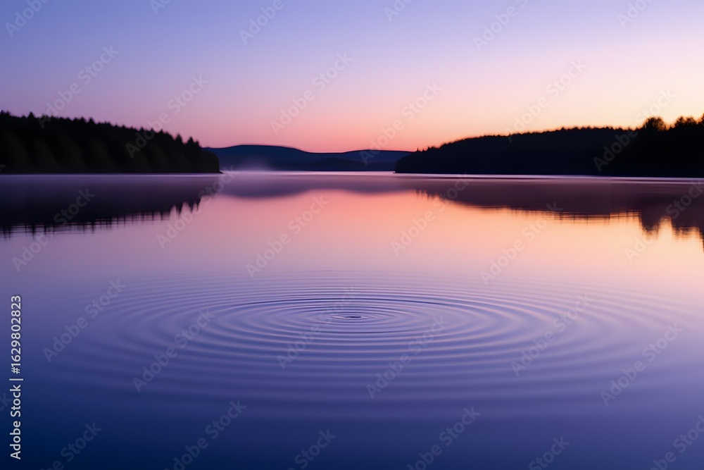Fototapeta premium Serene Lake at Dawn with Gentle Ripples