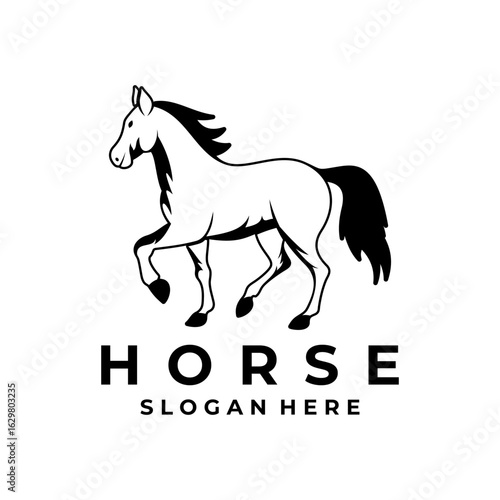 Elegant Horse logo design vector template