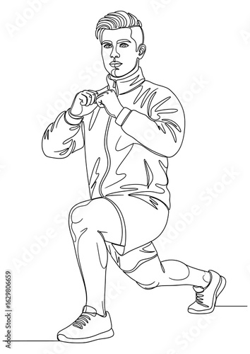 Young man doing a lunge, an effective exercise for lower body and core strength.