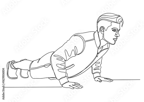 Young man doing a push-up, a common bodyweight exercise for full-body strength.