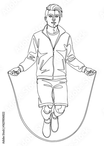 Man jumping rope, an effective cardio workout for endurance and coordination.
