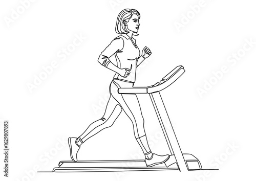 Woman running on a treadmill, a classic cardio workout for fitness and health.