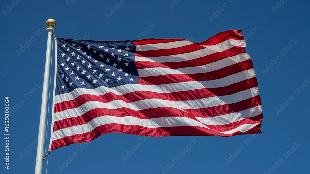 Obraz premium Image of the American flag waving