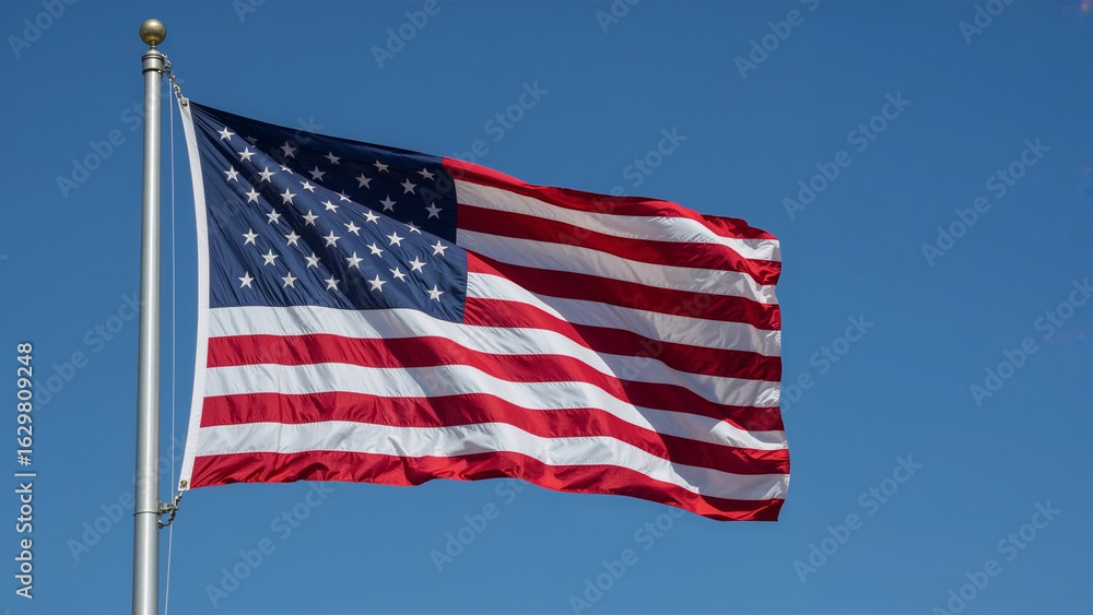 Obraz premium Image of the American flag waving