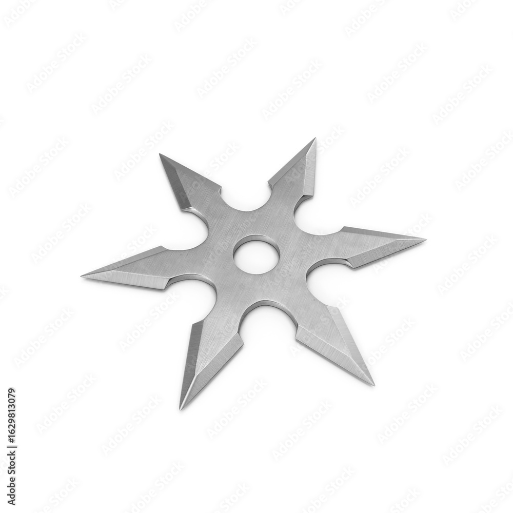 Obraz premium Metal Ninja Throwing Star (Shuriken) Isolated on Transparent Background
