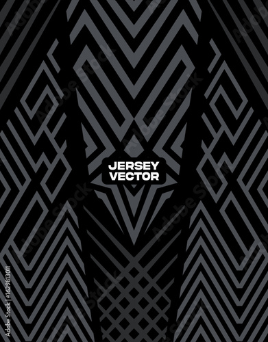 Polynesian Jersey Vector Art with Tribal Ornamentation, Abstract Geometric Jersey Pattern black and white, creative jersey design, sport fashion, traditional design for player t shirt.