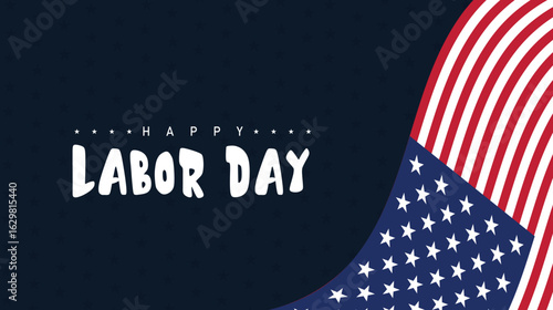 Happy Labor day USA poster for story, card, banner, vector illustration background