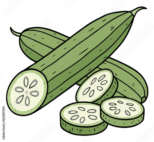 cucumber with slices