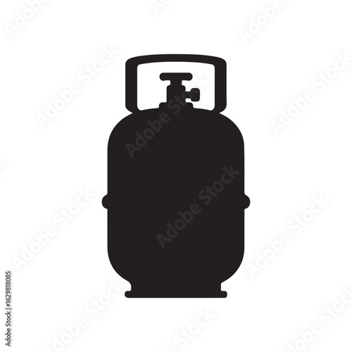 Propane gas tank icon silhouette vector illustration on white background