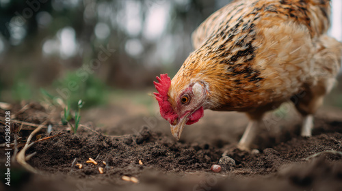 Chicken Eating Worms