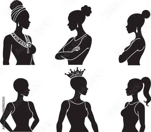 Diverse women silhouettes showcase style confidence and leadership
