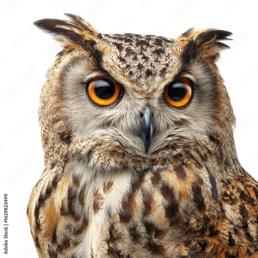 Obraz premium Majestic Owl with Striking Eyes and Detailed Feathers Display