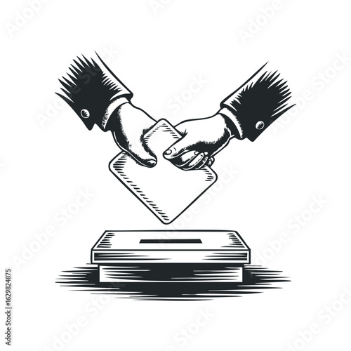 Placing a Ballot Into a Box During an Election Voting Process