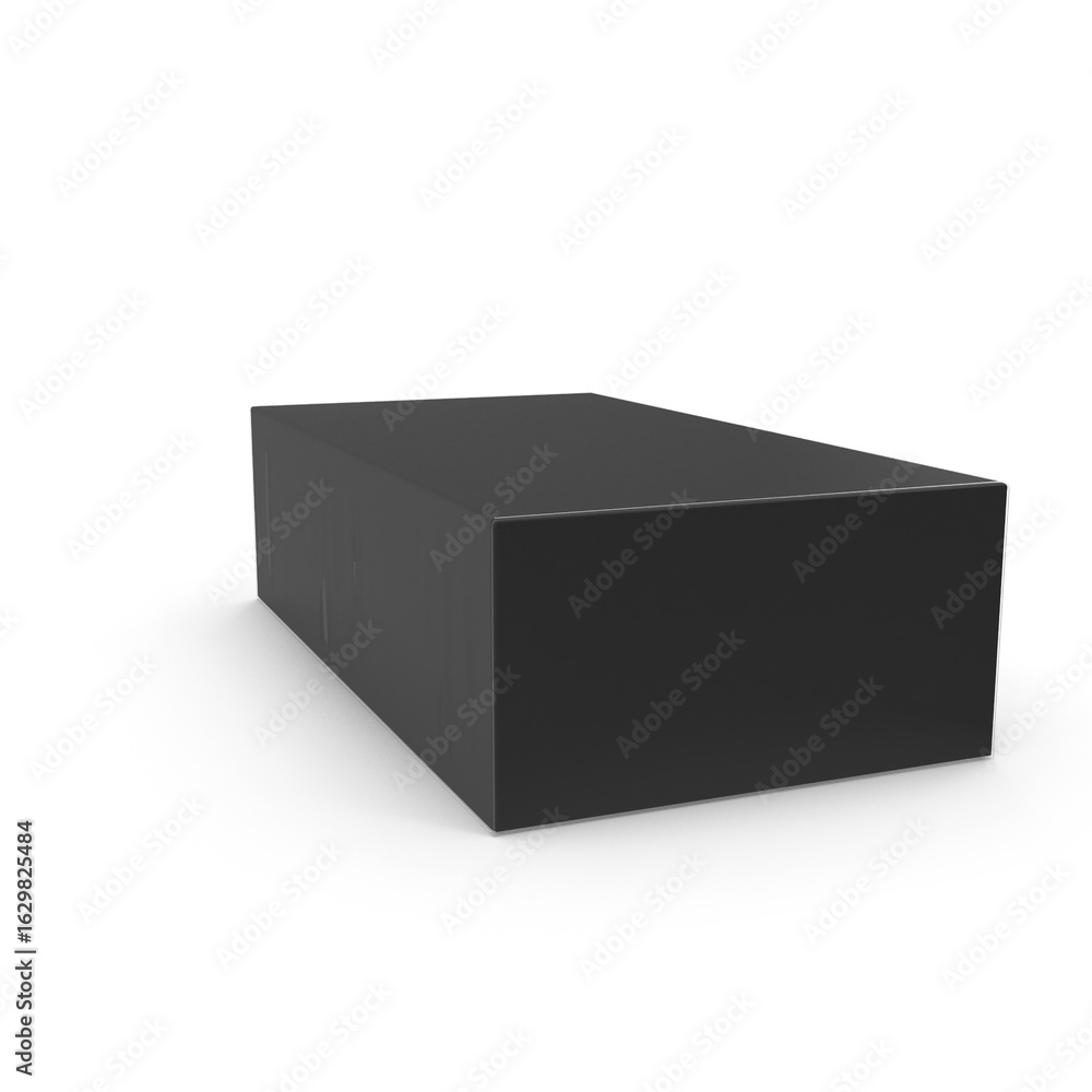 Naklejka premium Black Rectangular Box Isolated on Transparent Background