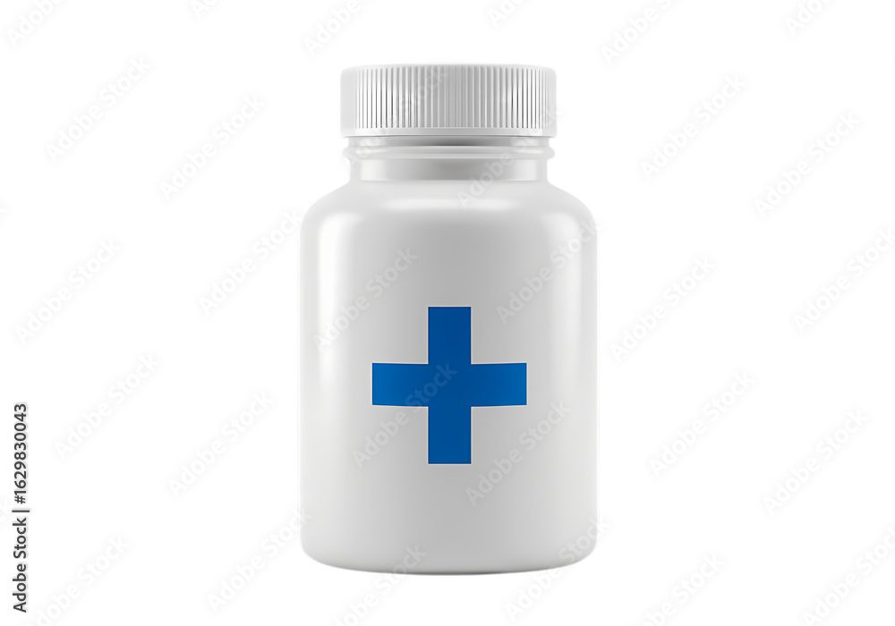 Fototapeta premium Medical Pill Bottle with Cross