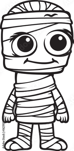 Standing Mummy Wrapped in Layers of Bandages Vector Black Icon Black Vector Logo Icon of Standing Mummy Wrapped Fully