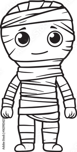 Standing Mummy Wrapped in Cloth Bandages Vector Black Icon Vector Black Logo of Standing Mummy Wrapped Head to Toe