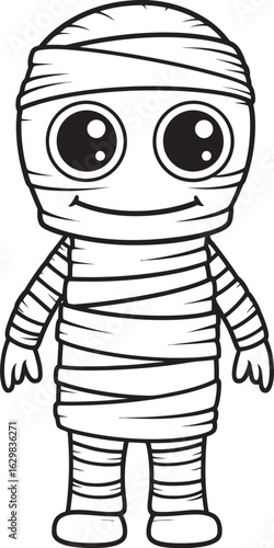 Black Vector Logo Icon of Standing Mummy Wrapped Tightly Standing Mummy Wrapped in Strips Vector Black Logo Icon