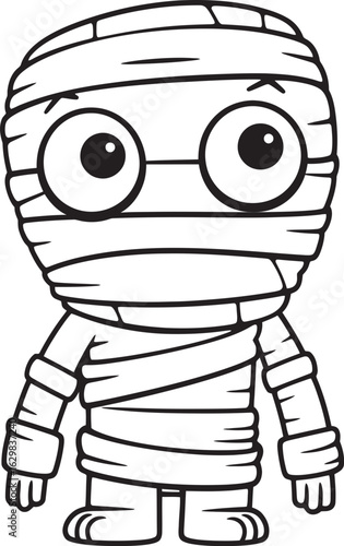 Black Silhouette Logo of Standing Mummy Wrapped Fully Standing Mummy Wrapped Tightly in Bandages Vector Black Icon