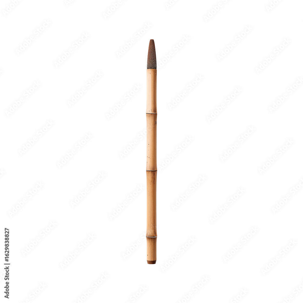 Naklejka premium Bamboo writing brush, brown tip, calligraphy isolated object on a transparent background 