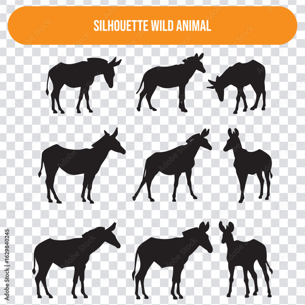 Obraz premium Wild Animal Silhouettes okapi