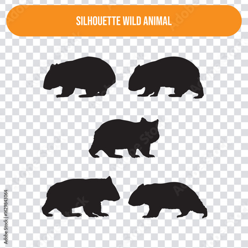 Wild Animal Silhouettes wombat
