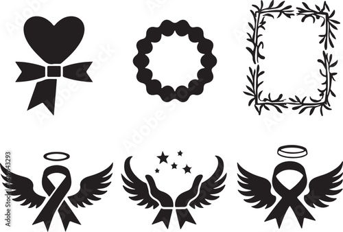 Cherish precious memories with angel wings and heart symbols