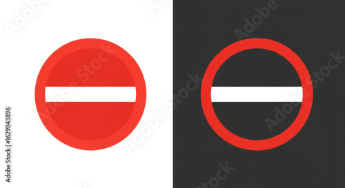 Free Download No Entry – Red Circle Prohibition Signs on White and Black Backgrounds - GFXLoad