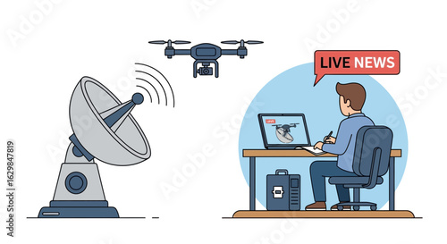 Drone Journalism And Satellite Communication For Live News Coverage