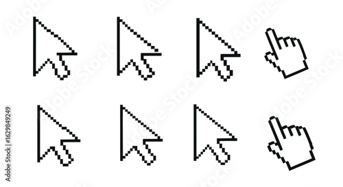 Vector illustration of illustration of various mouse cursor and pointer icons