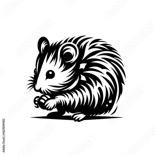 Cute hamster illustration isolated on white background