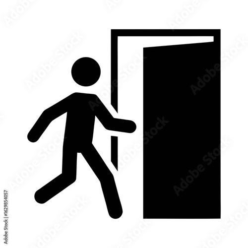 Exit sign pictogram vector illustration for emergency evacuation route and safety guidance symbol