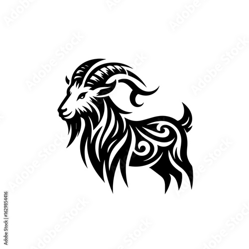 Tribal goat illustration isolated on white background