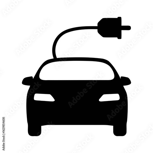 Electric vehicle charging station plug ev car automobile eco friendly transport icon graphic