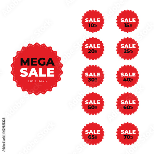 red sticker tag. Special offer paper price tags.  Special offer price sign. Advertising discounts symbol. Discount, sticker. Promo banner. Vector