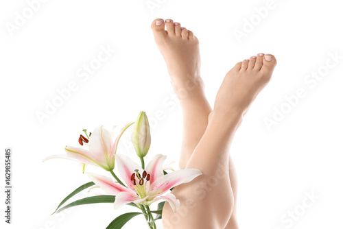 Feet of young woman with fr...